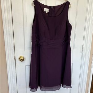 Azazie Plum Sleeveless Chiffon Midi Dress